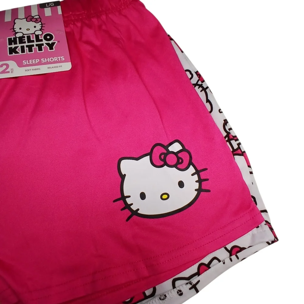 Hello Kitty Sleep Shorts 2-Pack | Size Large | Pink & White | NWT - Picture 5 of 9